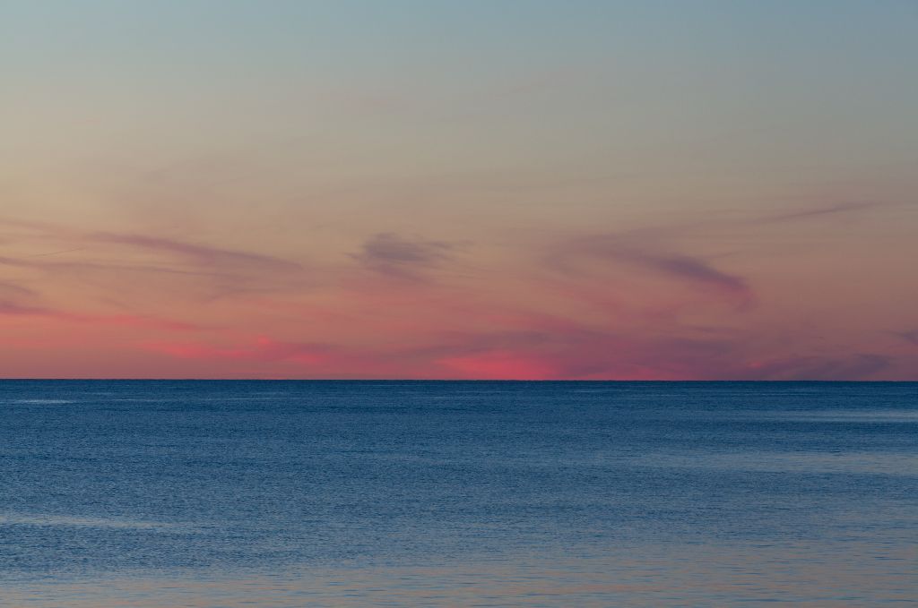 Sunset Glow opposite Coppermine Point, Lake Superior, Ontario
